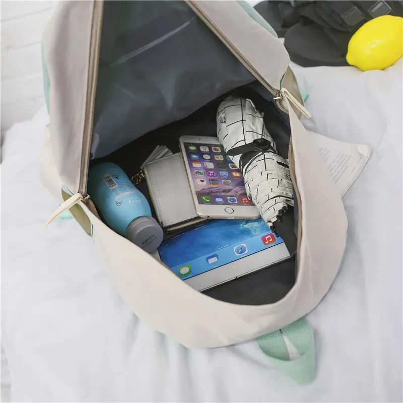 Повседневное Девушка пэчворк Рюкзак Школьный для подростков Холст back pack женщины школьные сумки Лоскутная Контрастность Цвет женский рюкзак школьный для девочки рюкзак подростковый