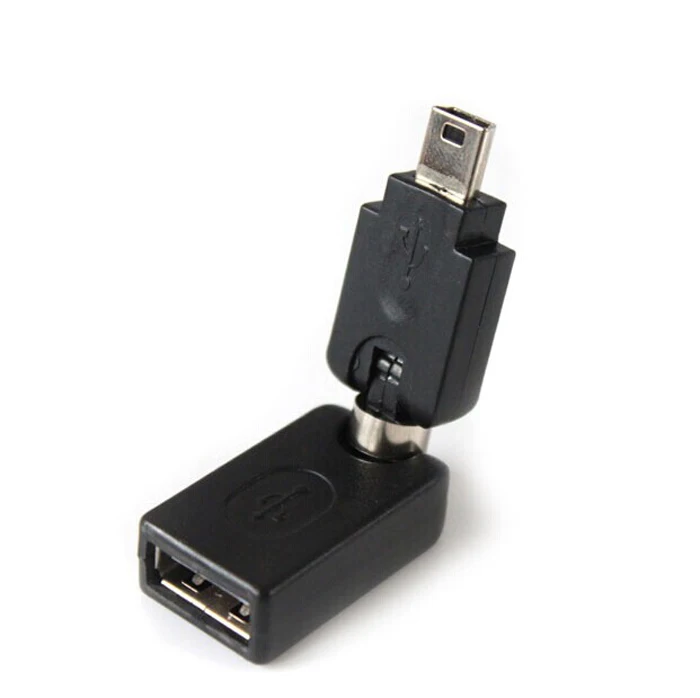 2 шт./лот вращение на 360 градусов USB 0 гнездо мини 5 Pin Мужской OTG адаптер Поворотный