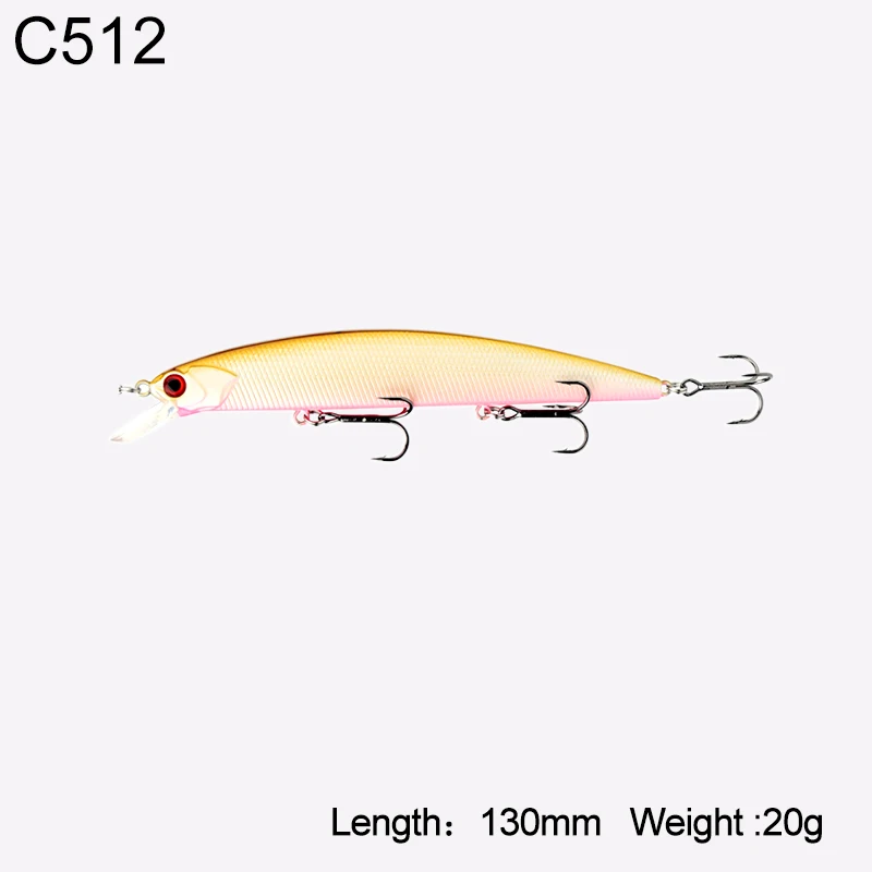13cm-20g-C512 Kingdom рыболовные приманки для моря JERKBAIT гольян 130 мм 20 г жесткая приманка 3 VMC Крючки подвешиваемые воблеры глубина 2-3 м басовые приманки для щуки модель 3523 - Цвет: 13cm-20g-C512