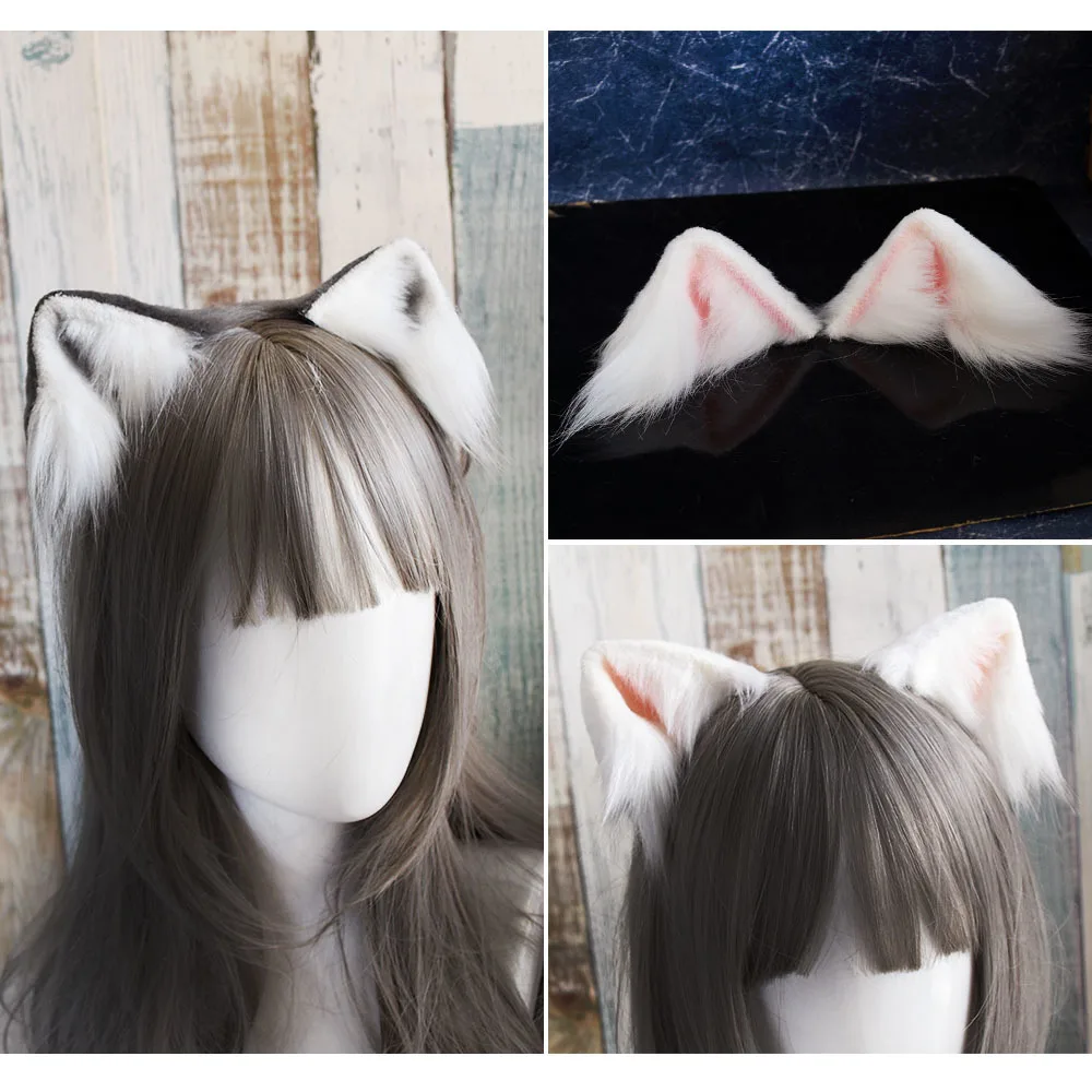 Новые кошачьи ушки ручной работы с низкой имитацией кошачьих ушек, головной убор для котят, заколка, лолита обруч, прекрасные аксессуары для волос.