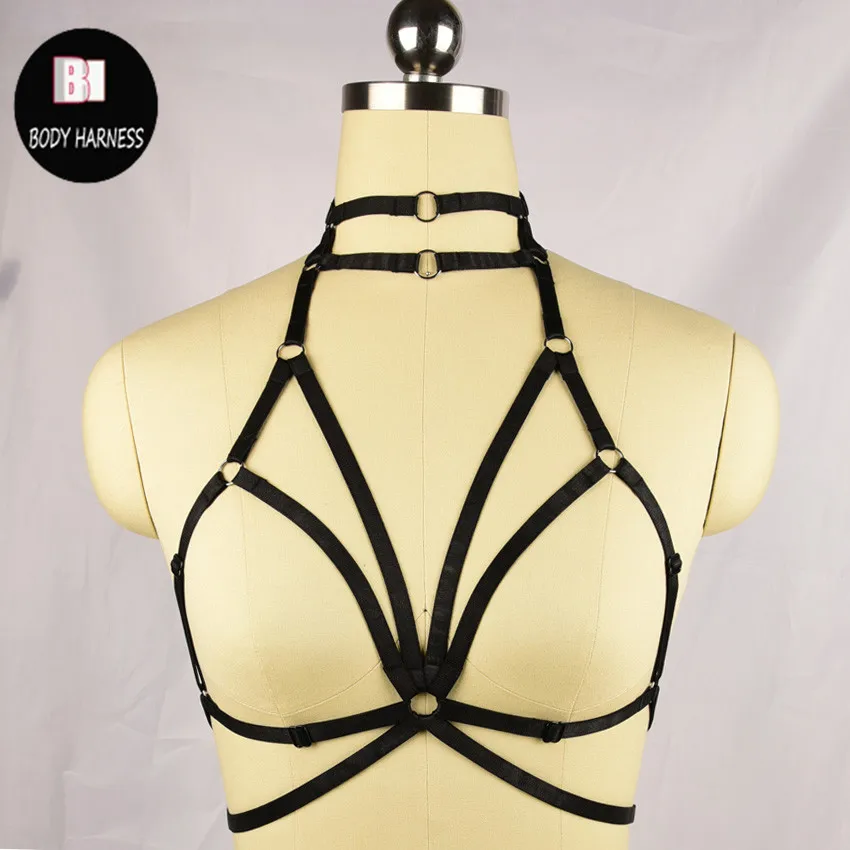 Цветная эластичная портупея бюстгальтер нижнее белье без чашек для тела