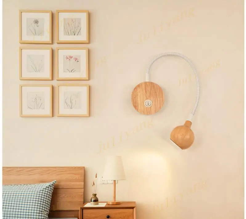Современный скандинавский деревянный 5 Вт светодиодный настенный светильник с