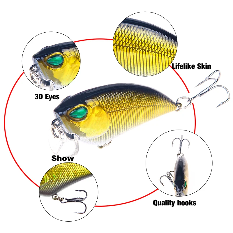 YTQHXY 1 шт./лот Crankbait рыболовные приманки гольян жесткая наживка 60 мм 6 5 г
