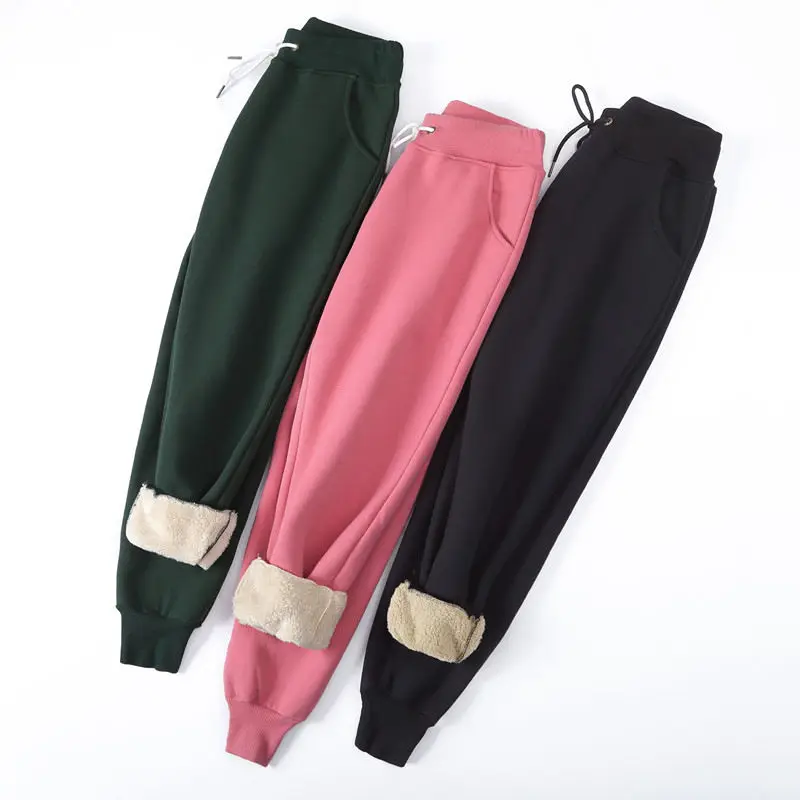 Зимняя куртка Для женщин Pantalon Femme плюс бархат утолщаются овечья шерсть впитывает пот и Штаны повседневные штаны-шаровары свободные длинные брюки Для женщин C5144