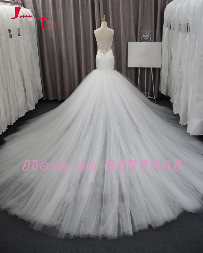 Jark Tozr индивидуальный заказ Часовня Поезд Китай Свадебные платья Robe De Mariee
