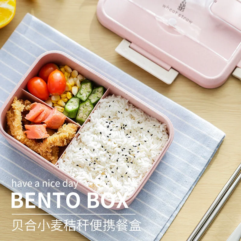 Портативная герметичная коробка для еды Lonchera Wheat Stalk Marmita Bento с ложками детей