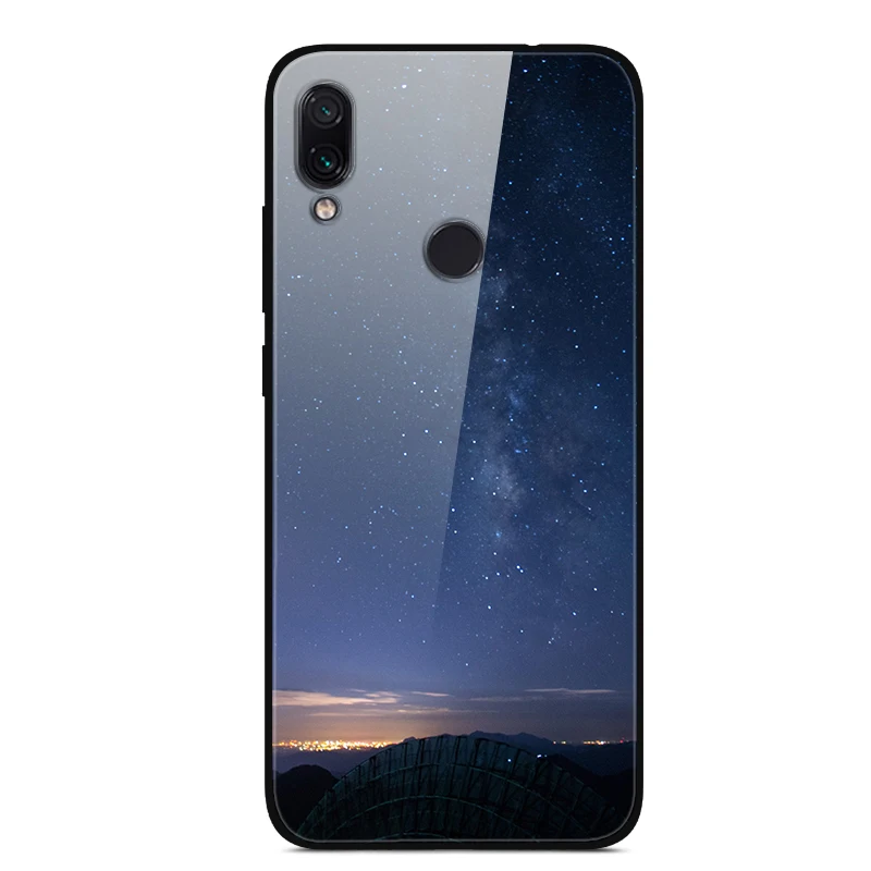 Чехол из закаленного стекла для Xiaomi Redmi 7, чехол с изображением планеты космоса, стеклянный чехол для задней панели, чехол для Xiaomi Redmi 7, чехол для Redmi 7, Redmi7, 6,26 дюйма