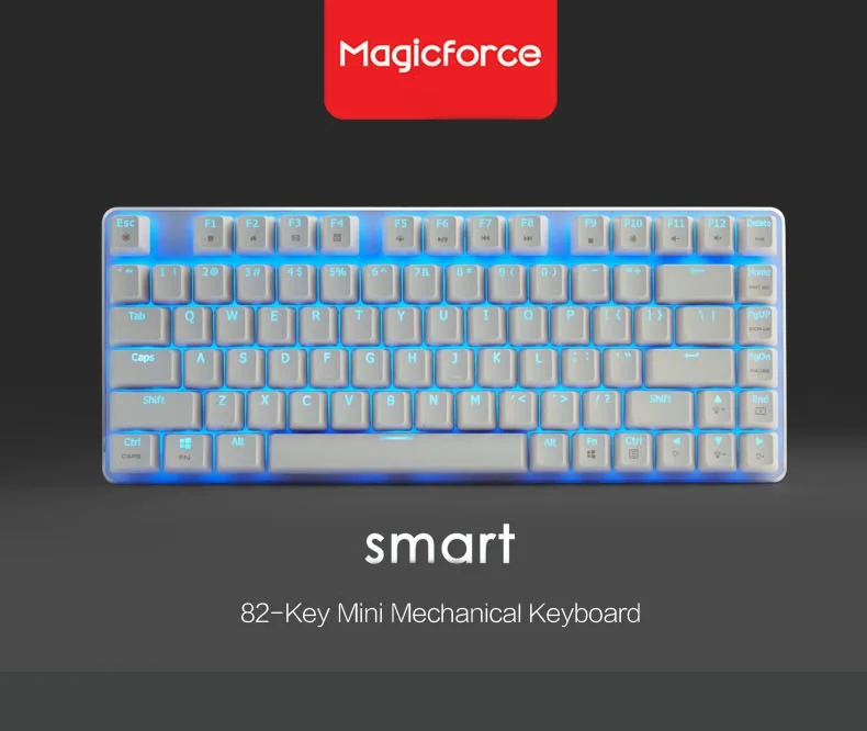 Клавиатура с белой проводной подсветкой Magicforce 82 эргономичная Механическая