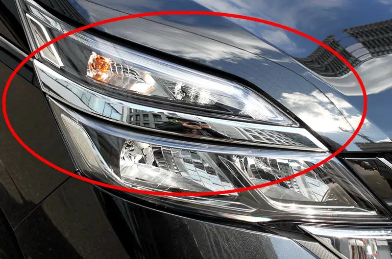 ABS Хром Передняя фара Накладка для Nissan Serena C27
