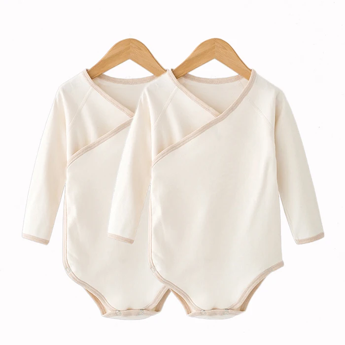 2pcs Long sleeve 2 шт/комплект органический крошечные хлопковые детские комбинезоны костюм Lucky Child детская одежда для новорожденных Для мальчиков и девочек одежда комбинезон - Цвет: 2pcs Long sleeve