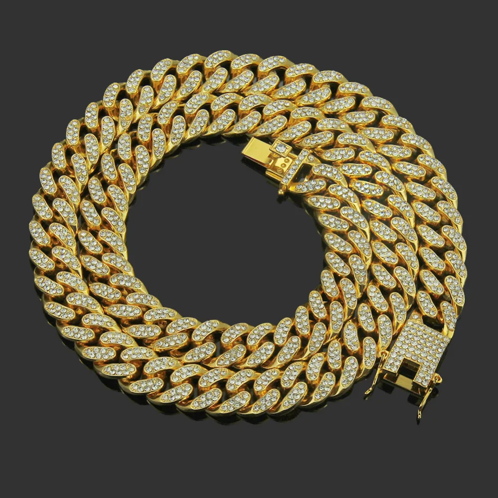Iced Out, полностью Стразы, кантри, кубинская цепочка, ожерелье, золото, проложили CZ, шикарное ожерелье s для мужчин, хип-хоп ювелирное изделие