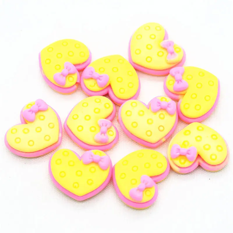 YELLOW COLOR 10PCS 18*21 мм детская цветная смола с плоским основанием сердце | детский душ украшения миниатюры | Смола Сердце из кабошона | Скрапбукинг сердца - Цвет: YELLOW COLOR 10PCS