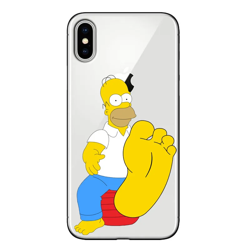 Прозрачный мягкий чехол для телефона из ТПУ с изображением Симпсонов iPhone 11 11Pro MAXX