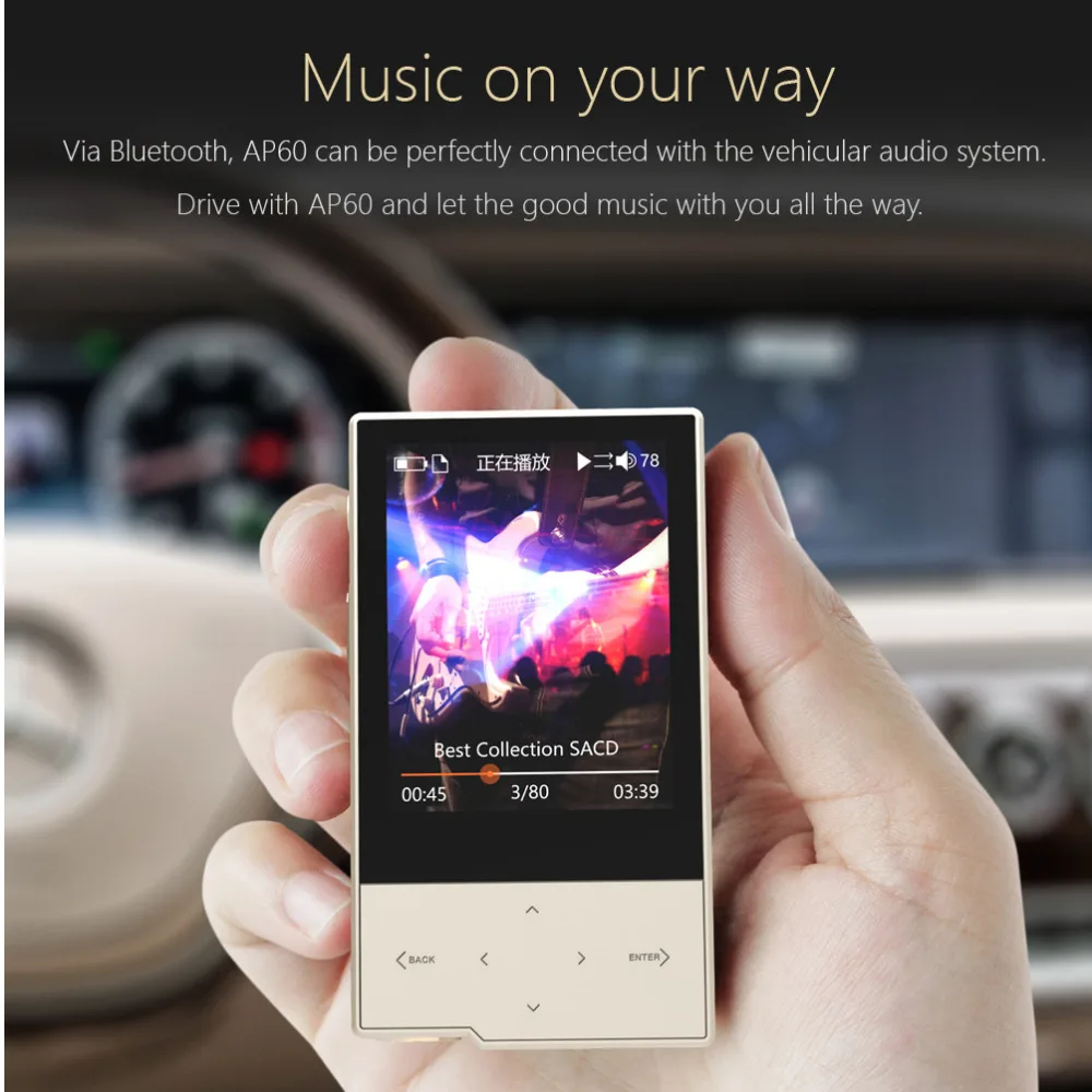 Hidizs AP60 II HiFi портативный Bluetooth 4,0 Apt-x DSD USB DAC FLAC AAC APE MP3 мини музыкальный плеер AKM4452VN MAX97220A AP60II