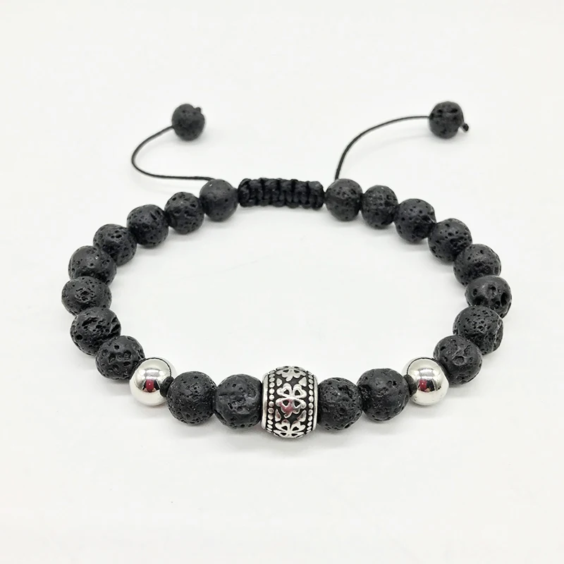 Новинка 2017 трендовые мужские браслеты лавы очаровательный браслет каменные