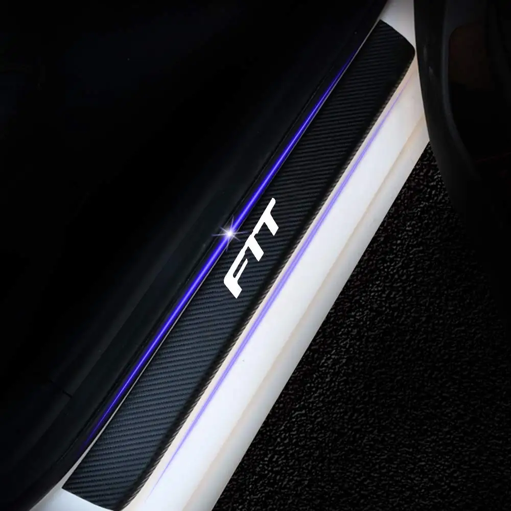 4 шт. для Honda Fit порога протектор Светоотражающие 4D наклейка из углеродного