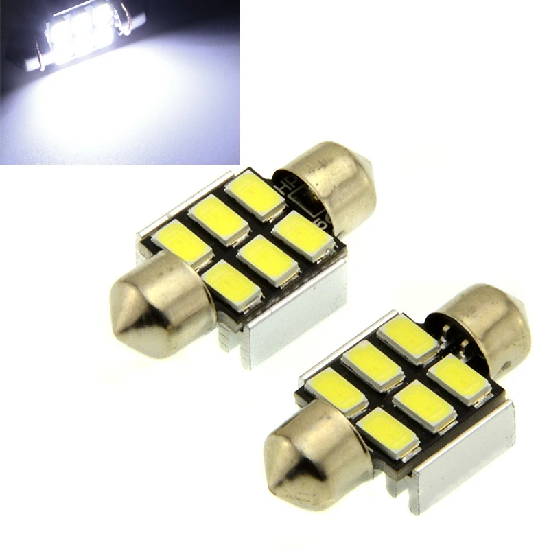 2X гирлянда 31 мм 6 SMD 5630 Светодиодный canbus лампа для чтения автомобиля номерного