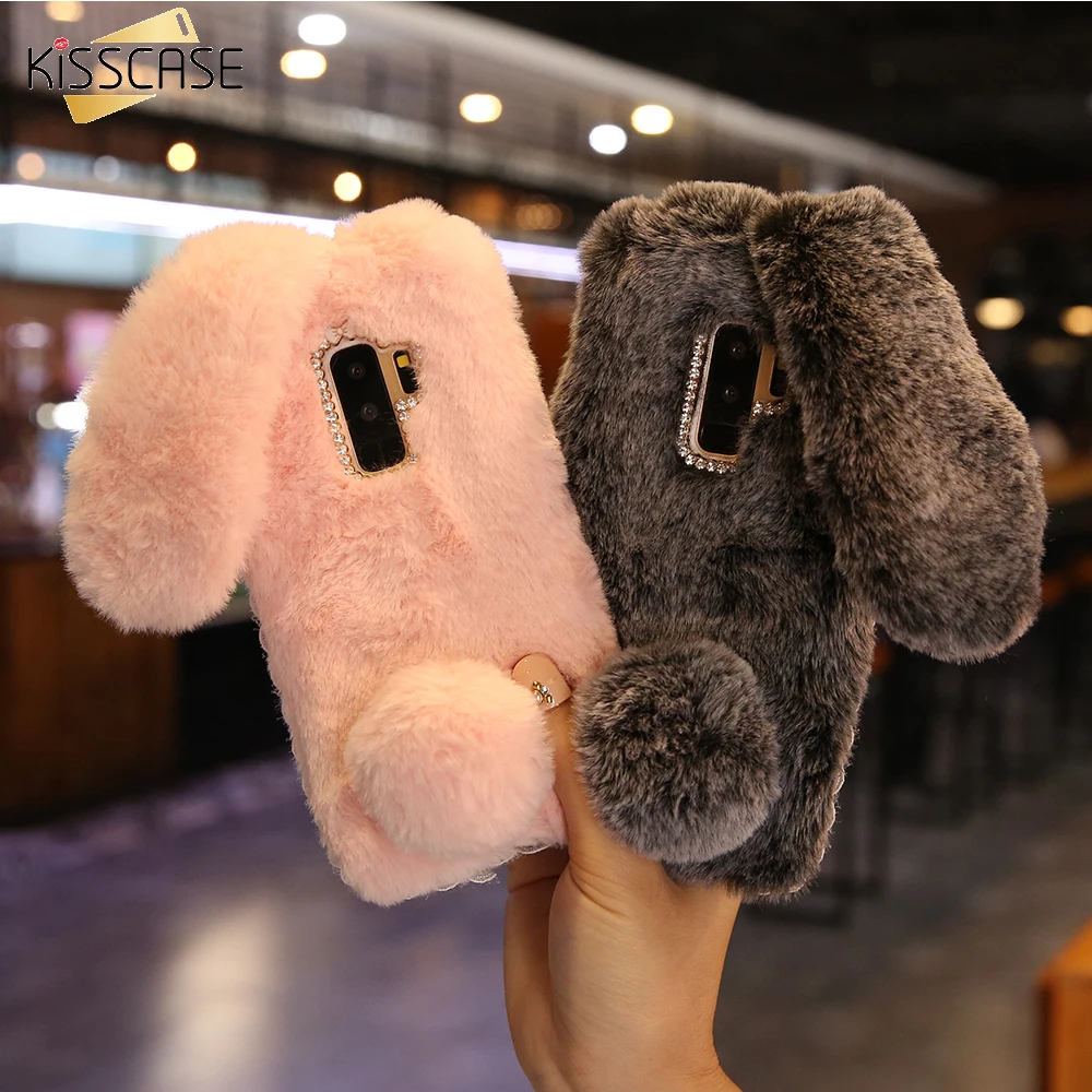KISSCASE Case For Samsung S9 Plus Cover Rabbit Furry Hair Phone Galaxy S8 S7 S6 Edge S5 S4 Capa Coque Fundas |