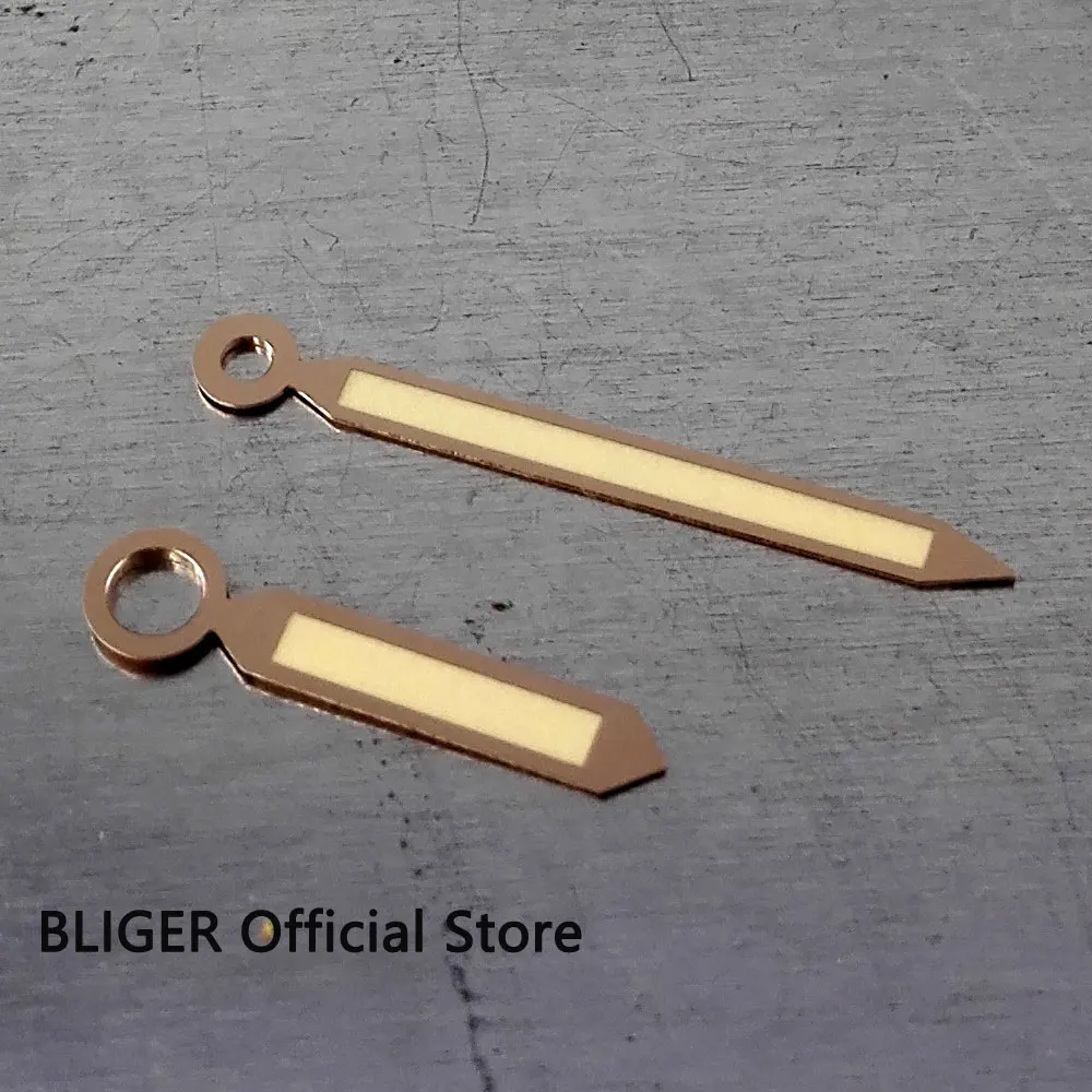 Светящиеся наручные часы BLIGER с розовым золотым краем подходит для серии ETA 6497 6498