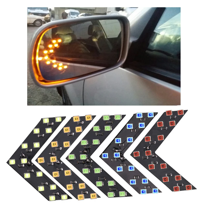 2 шт. 14 SMD LED панель со стрелкой для автомобиля зеркало заднего вида Индикатор