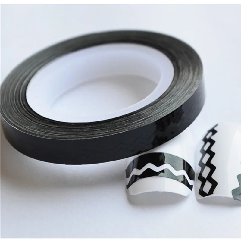 

Nail Wave And Silver Wire With A Wide Line Diy Adhesive Tape #1208