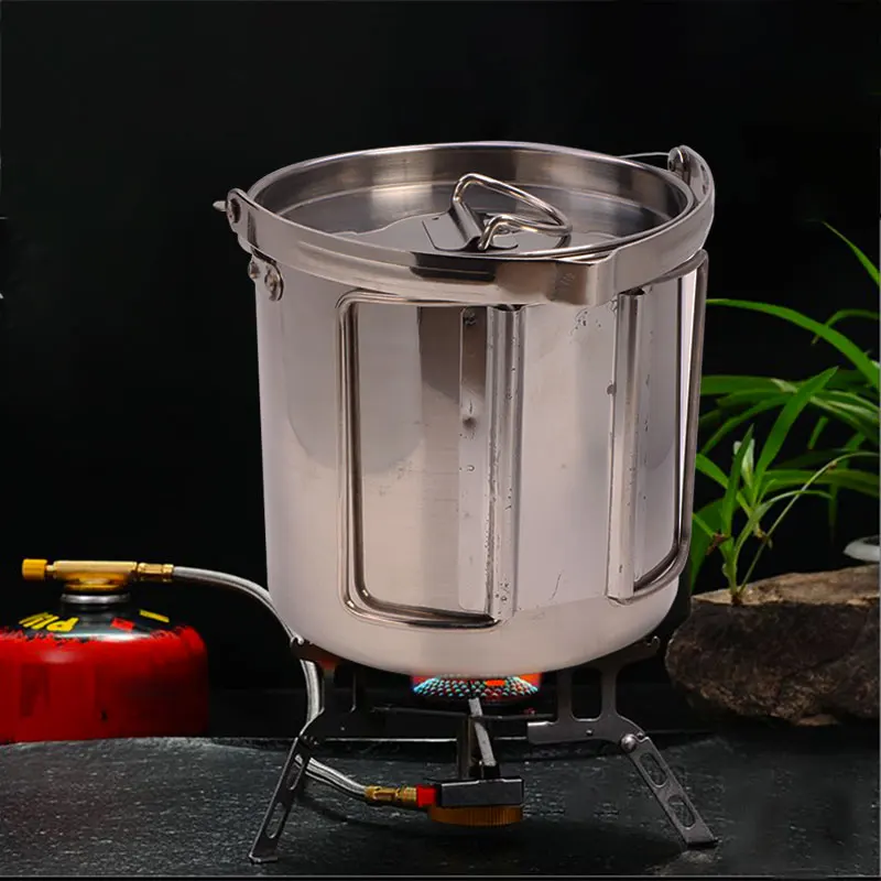 1.2L открытый Нержавеющая сталь чайники Альпинизм Кемпинг портативный кипятить воды подвесной горшок горячий суп кофе посуда