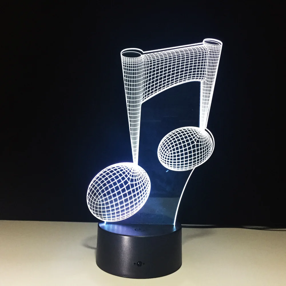 Сменный светодиодный светильник 7 цветов USB-инструмент 3D для музыкальных нот
