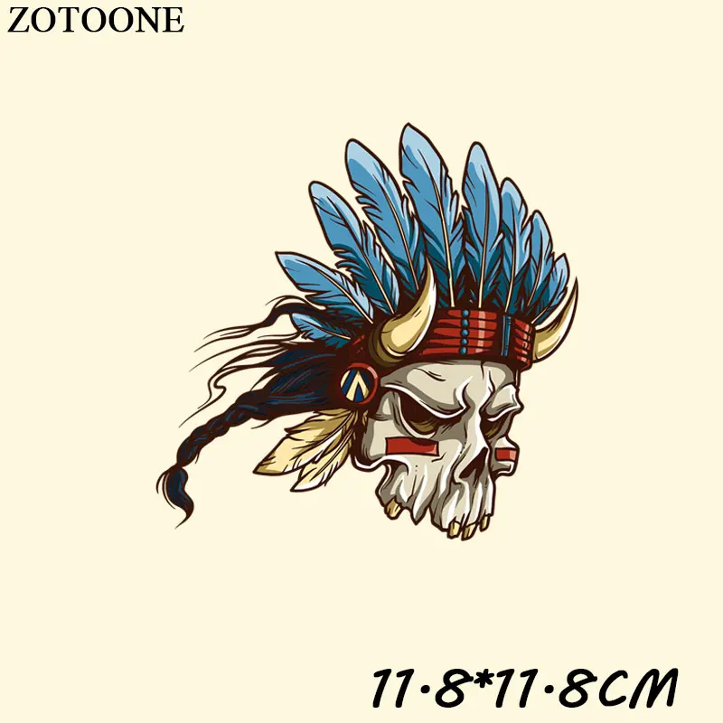 Винтажная аппликация ZOTOONE нашивка с черепом термотрансферные нашивки для одежды