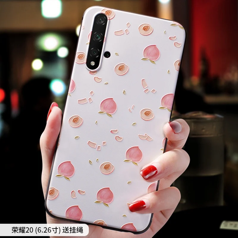 Honor20 мультяшный милый персиковый чехол с тиснением авокадо для huawei HONOR 20 PRO V20 20i Honor