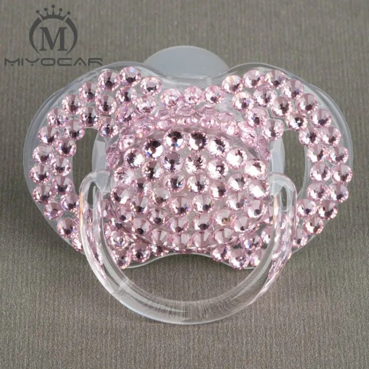 pink 6 to 18M MIYOCAR, 12 цветов, блестящие кристаллы, стразы, детская пустышка, BPA бесплатно, FDA класс, безопасная пустышка, пустышка, уникальный - Цвет: pink 6 to 18M