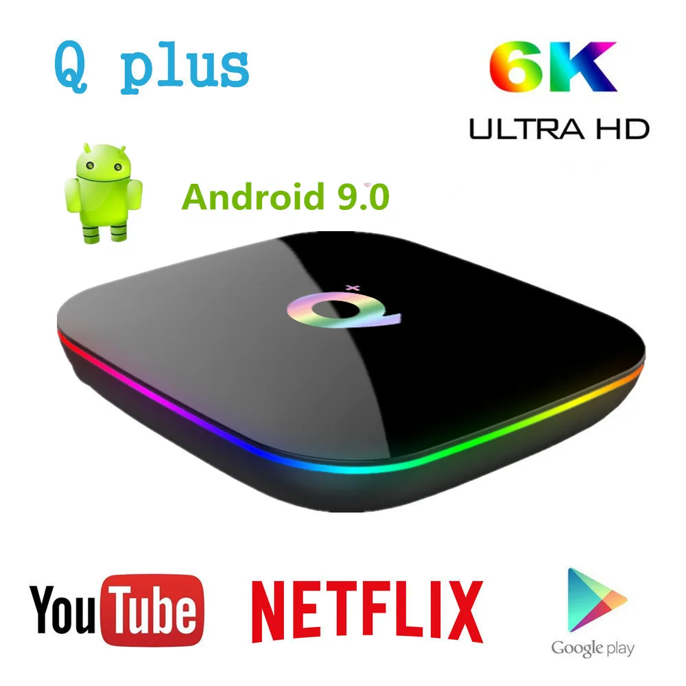T95 Q плюс Smart Android 9,0 ТВ Box Allwinner H6 4 ГБ 32 ГБ, 64 ГБ и 1080 P H.265 6 K Media Player 2,4G Wi-Fi Декодер каналов кабельного телевидения PK Ми box