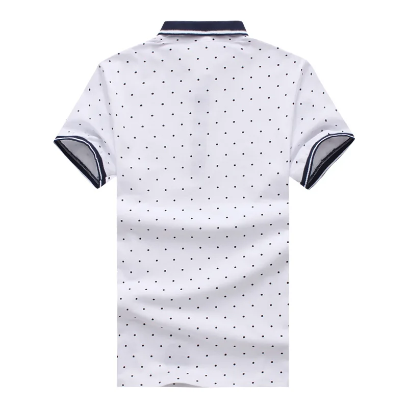 MIACAWOR New Men Polo shirts Fashion Polka Dot Print Short-sleeve Slim Fit Summer Camisas Clothing MT625 | Мужская одежда