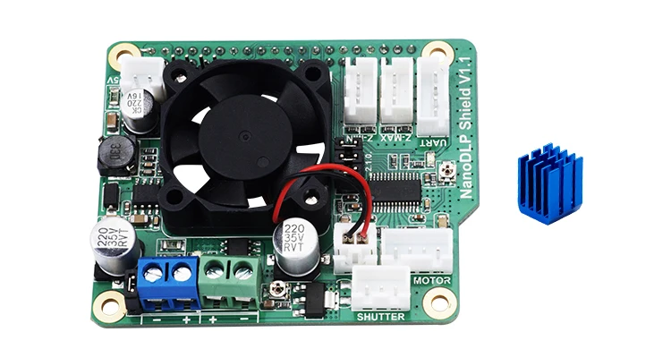 Плата расширения NannoDLPShield V1.1 для 3D принтера Raspberry Pi 3B с защитой от УФ излучения и