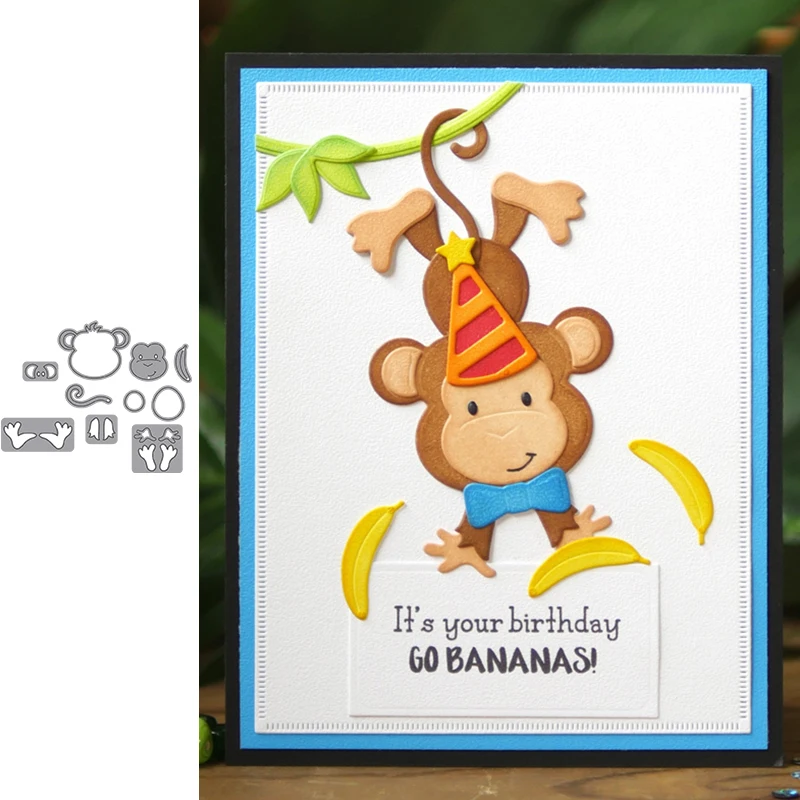 Металлические штампы животные обезьяны Новинка 2019 трафареты для скрапбукинга