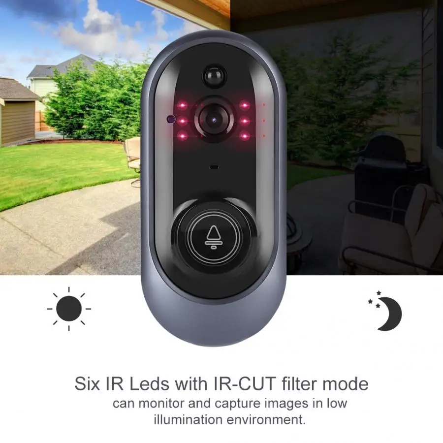 HD720P беспроводной IP дверной Звонок камера Видео Wi-Fi дверной телефон умный ИК ночной видеодомофон