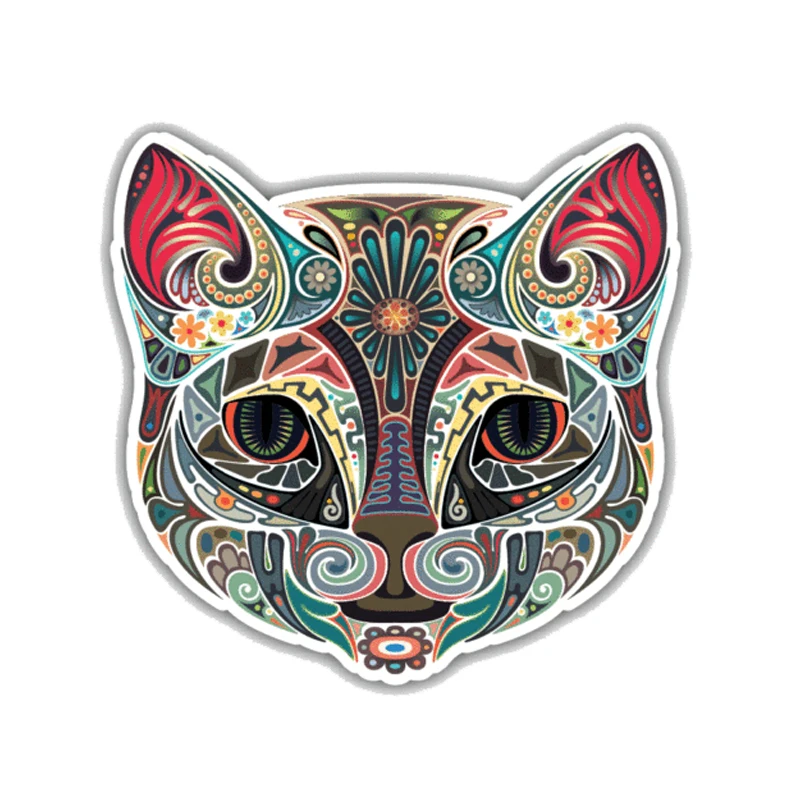 

YJZT 14*14CM Cat Head Cheerful Car Decoration Bumper Window Sticker C1-4261