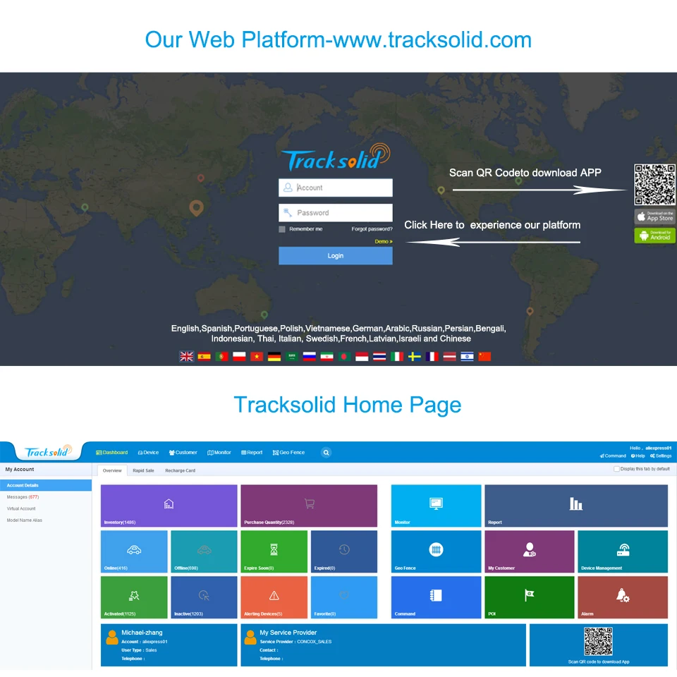 Concox Profesional GPS отслеживающее программное обеспечение Tracksolid с мгновенным