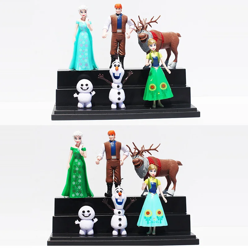Hot 6Pcs/set 2Styles Anna Elsa Figures Kristoff Sven Olaf PVC Figure Toy Classic Model Doll Toys 5~12CM | Игрушки и хобби