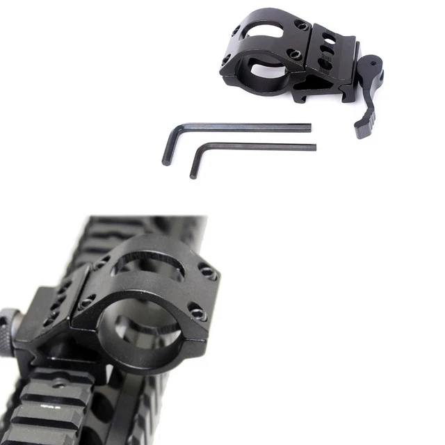 

Смещенное кольцо 45 градусов держатель для фонарика, подходит для планки Пикатинни/Вивера 20 мм для трубки 25,4 мм 30 мм с быстрой резьбой QD