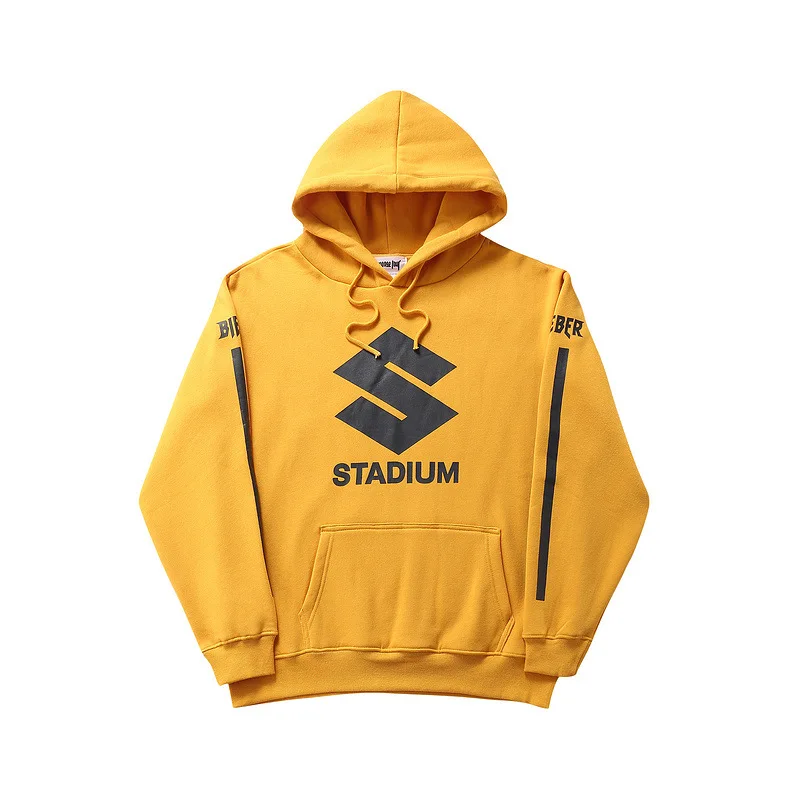 HZIJUE Bieber Stadium whoose Tour флисовые желтые толстовки В Стиле Хип-хоп с полосатым принтом уличная толстовка мужская кофта с капюшоном в стиле "SWAG" S-XXL