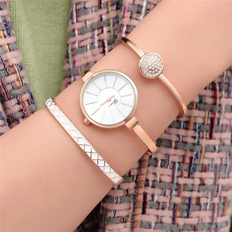 New 3PCS Women Stainless Steel Quartz Wrist Watch Luxury Top Brand Business Ladies Digital Display Reloj Mujer 2019 Hot Sale WD | Наручные