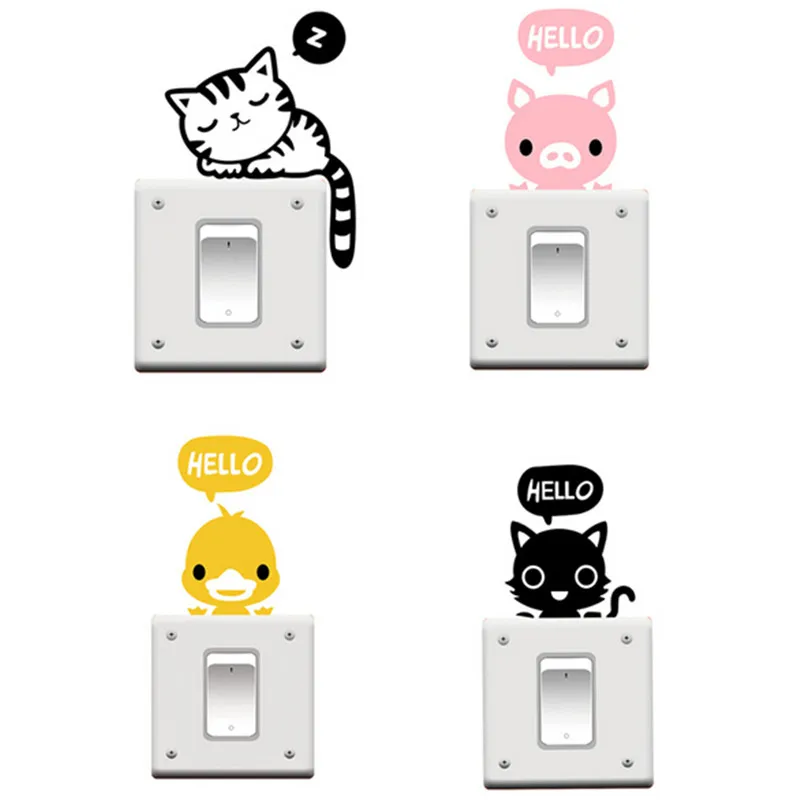 DIY Забавный мультяшный Детский Светильник для Спальни Декоративные наклейки