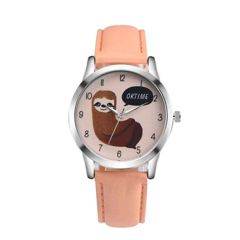 OKTIMEl для женщин часы Ретро Мультфильм Коала Дизайн Кожаный ремешок аналог