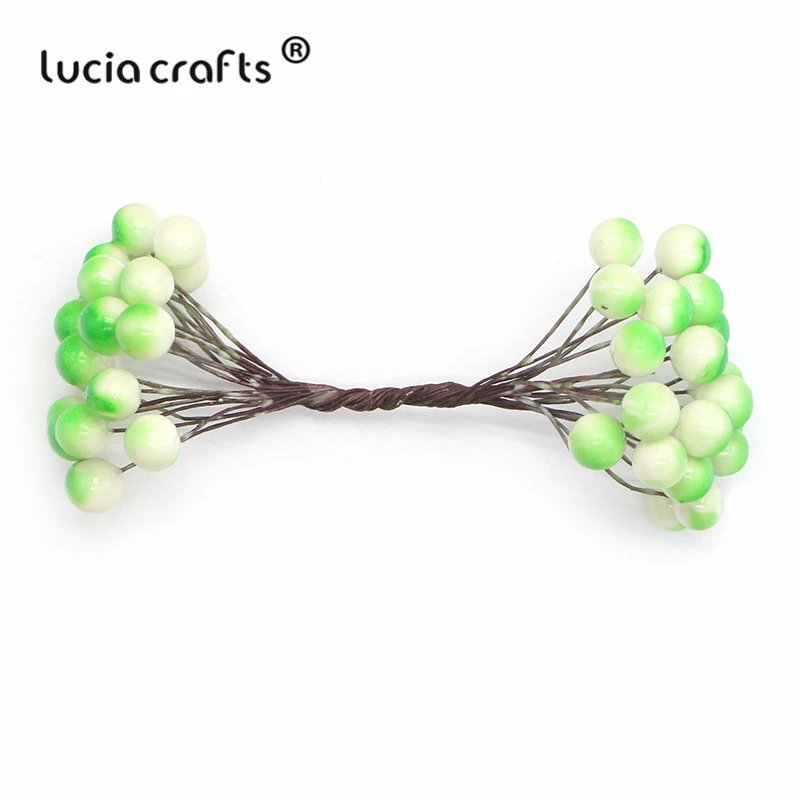 Распродажа! Lucia crafts 1 букет/5 букетов 10 мм Пена Искусственные фрукты тычинки Рождественский Декор DIY Подарочная коробка букет A0506