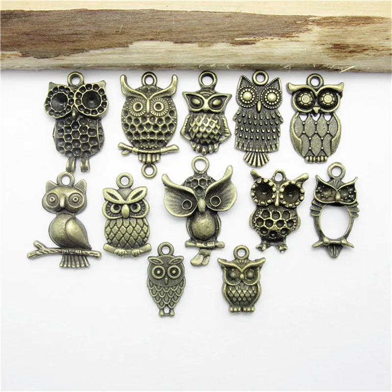 Подвеска в виде совы из античной бронзы 50 шт.|charm pendant|owl charm pendantpendants for jewelry making |