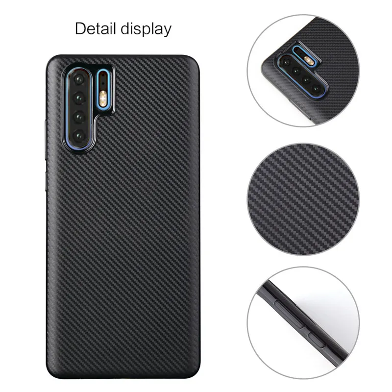 For Huawei P30 / Pro Carbon Fiber Soft Silicone Case P Smart 2019 Coque Cover Shockproof Protective Bumper |