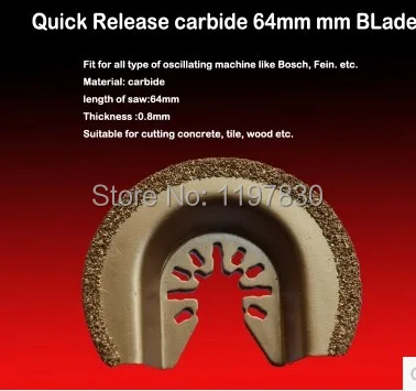 

Free shipping of brazed semi circular saw blade OD 64mm for matching most oscillating tools for multifunctional electric tools