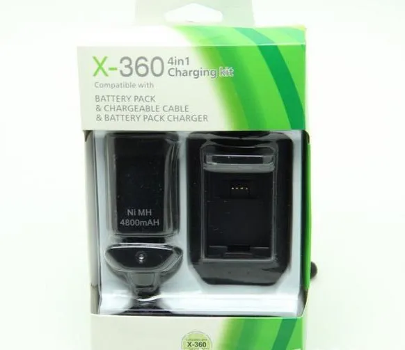 Зарядный набор 4 в 1 для xbox 360 аккумулятор 4800 мАч зарядный кабель Xbox 360|kit kits|kit chargerkit
