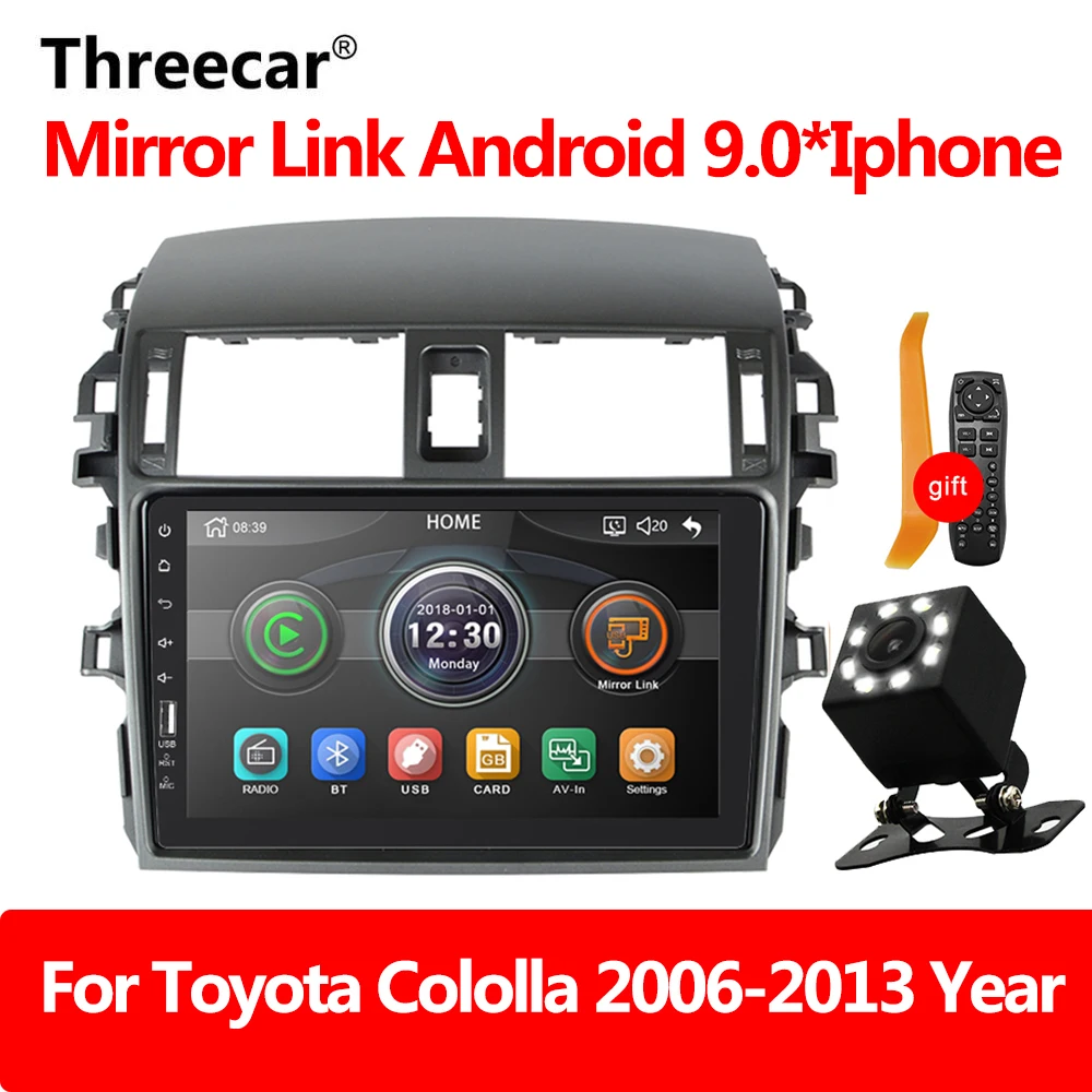 Автомагнитола Зеркало Ссылка Авторадио 2 din для Toyota Corolla E140/150 2008 2009 2010 2011 2012 2013 авто стерео камера заднего вида