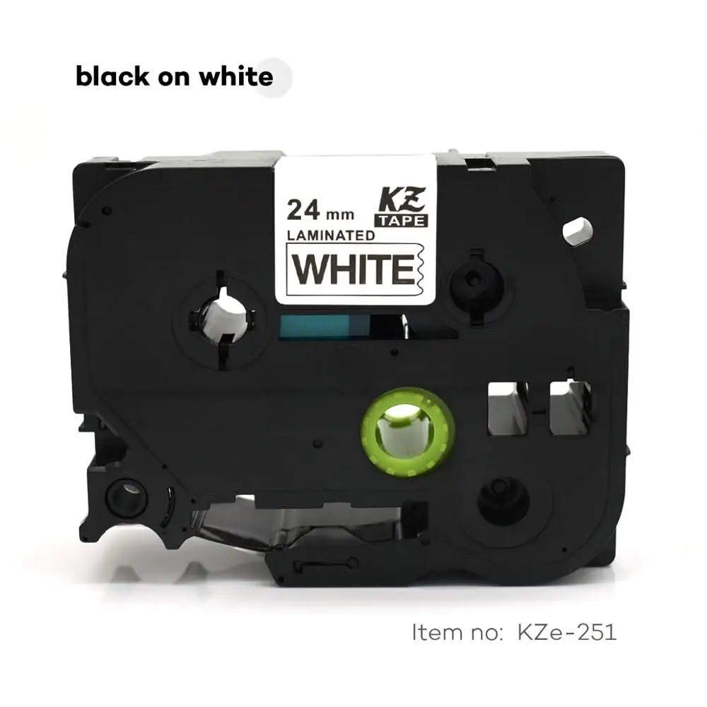 

CIDY 20pcs/lot Tze 251 TZ 251 TZ251 TZE251 Black on white Laminated Label Tape Compatible for Brother P touch tz-251 tze-251